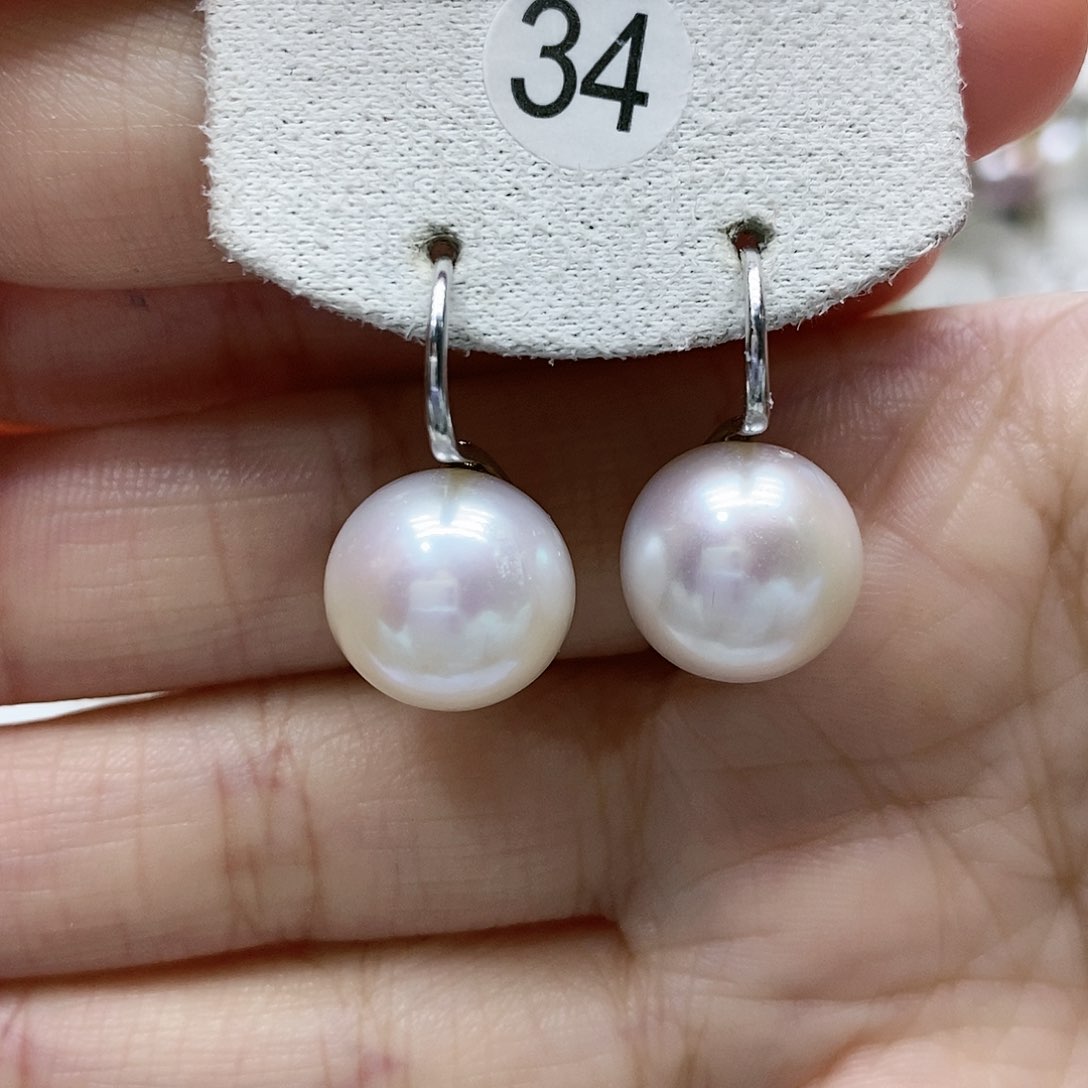 淡水珍珠耳饰银S925镶嵌