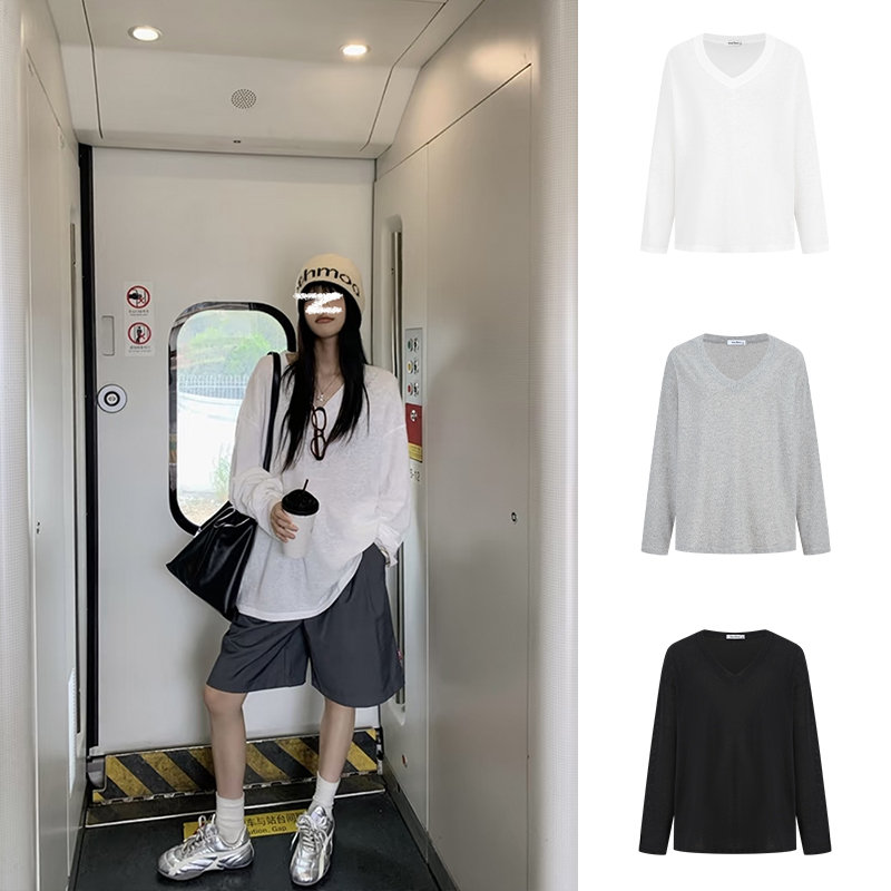  Moses Queen/魔西女王慵懒风防晒长袖罩衫T恤宽松薄款显瘦上衣