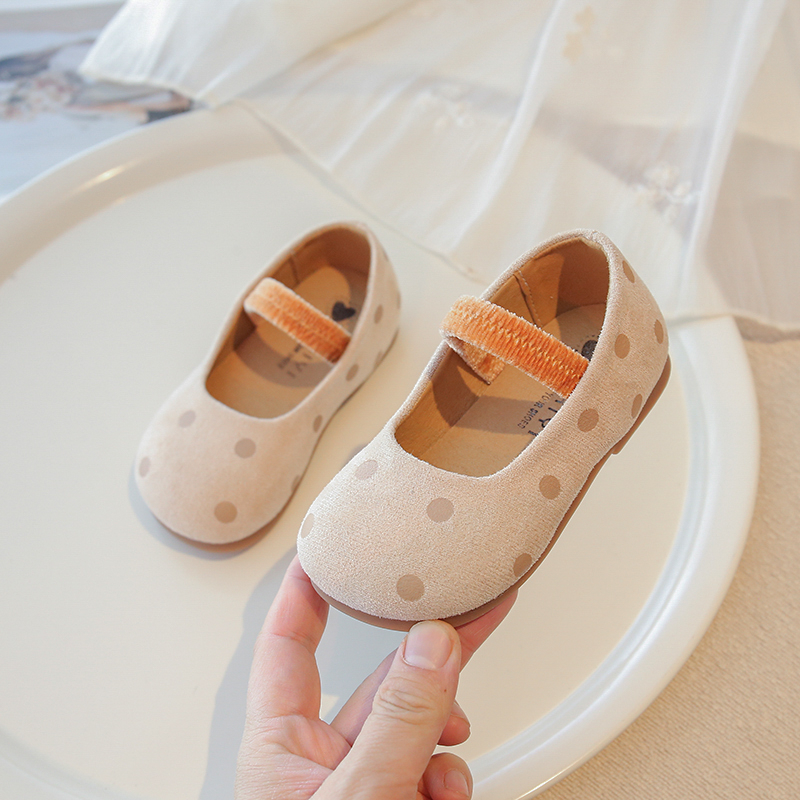 韩版女童皮鞋2025春秋新款儿童时尚波点单鞋春款软底公主鞋演出鞋
