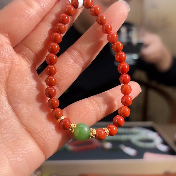 南红玛瑙手链合金003