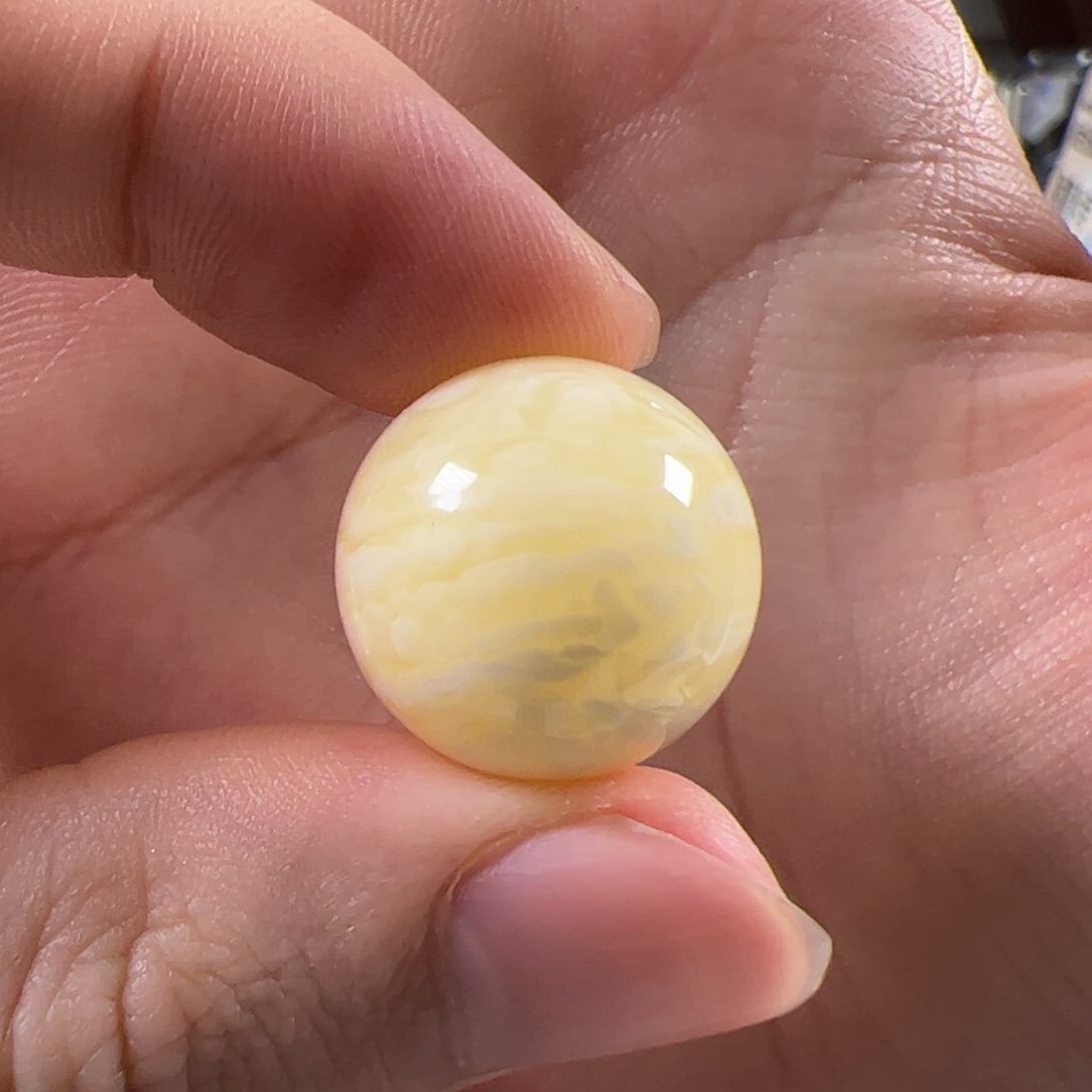 裸石蜜蜡未镶嵌19.8mm焦皮虎皮千层雪圆珠tt