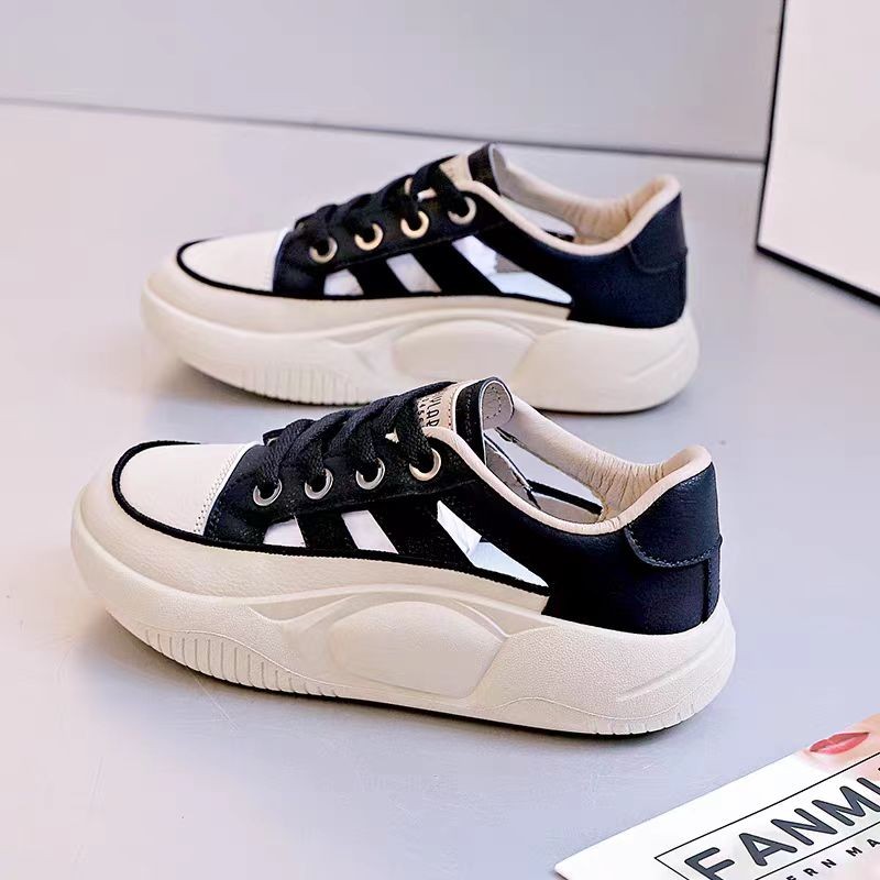 A7新款休闲百搭镂空白色包头厚底罗马凉鞋女夏运动外穿