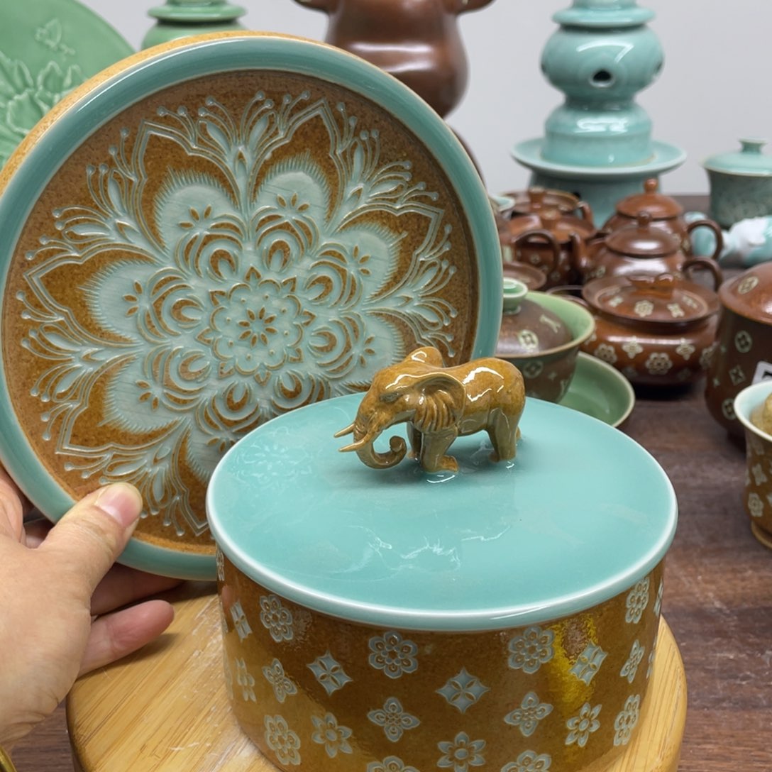 微瑕特价茶叶罐+壶承