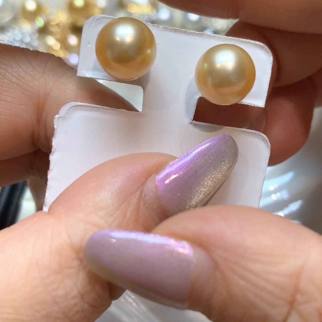 银S925镶嵌海水珍珠耳饰