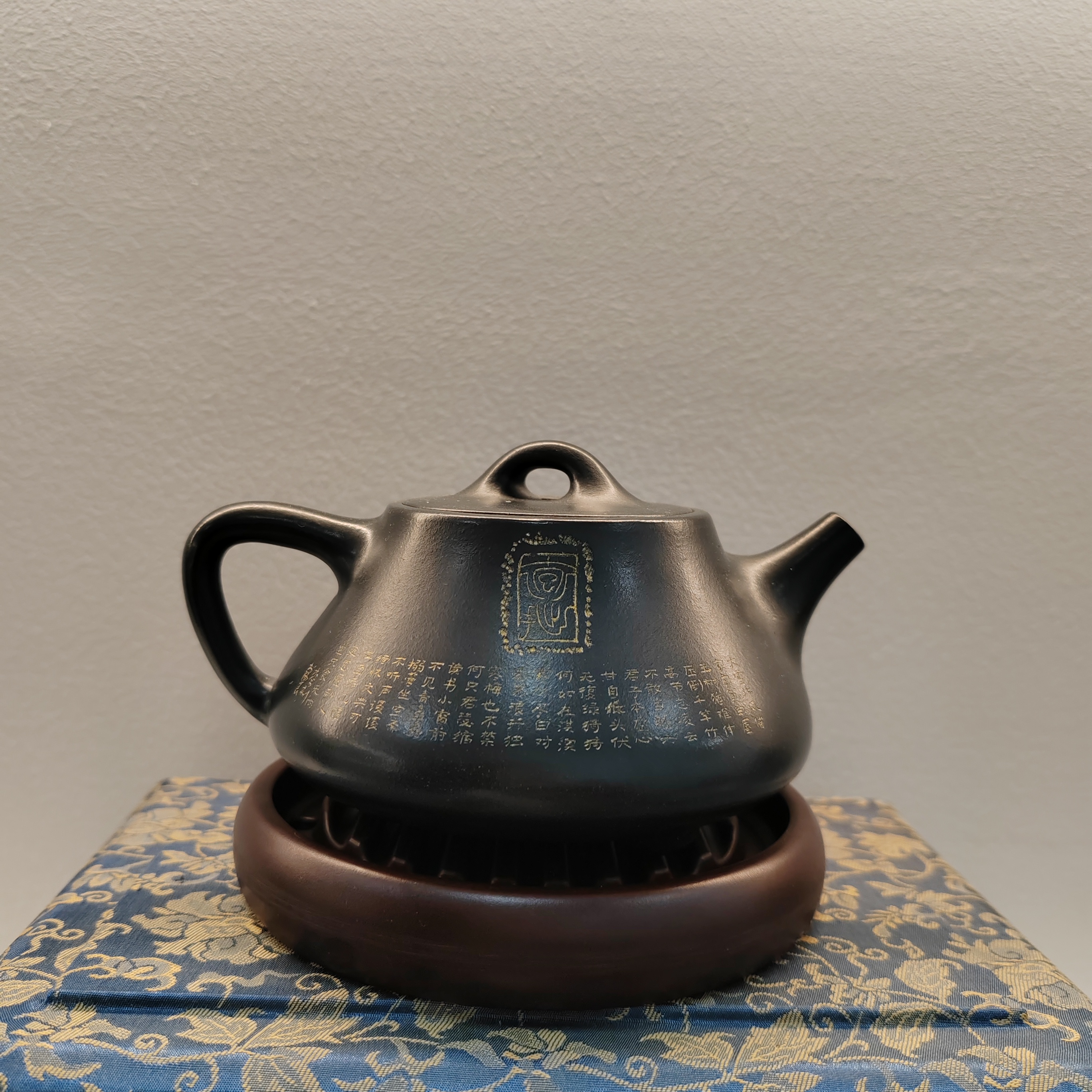 慕子-文化——苏门答腊青刻绘石瓢-紫砂壶+九度冰岛甜