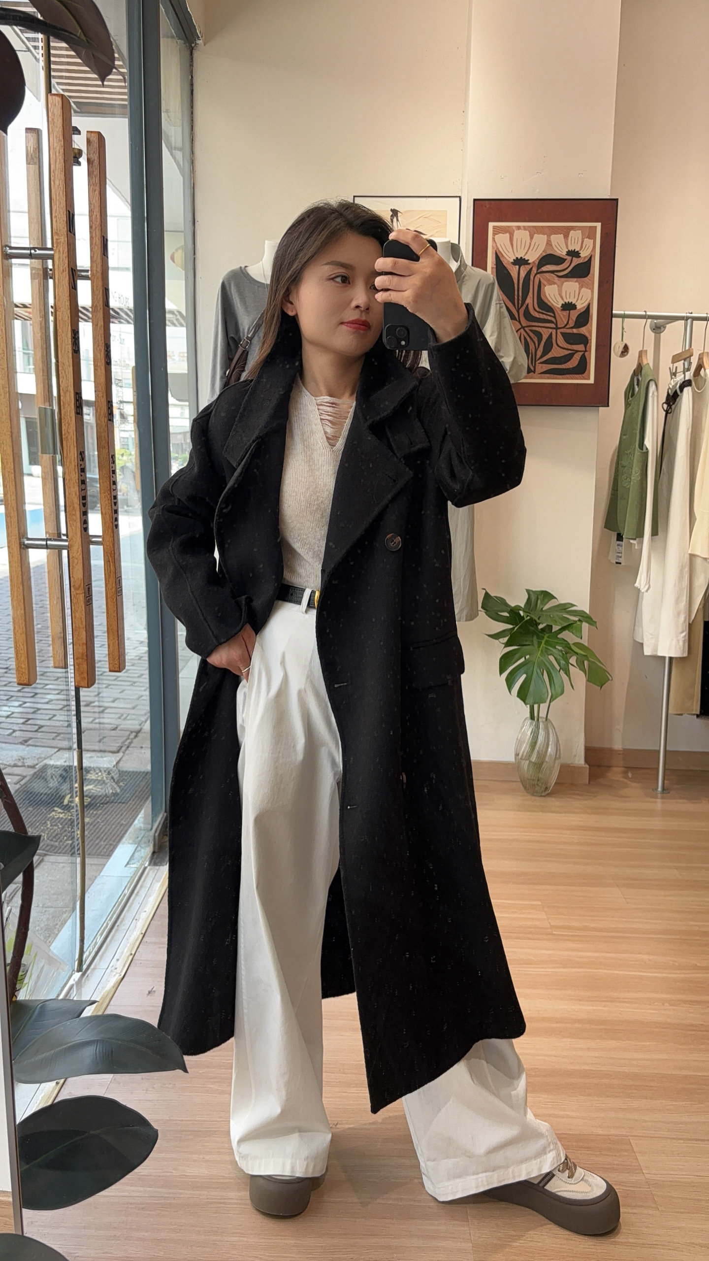 女士中长款双面羊绒大衣秋冬新款过膝气质毛呢外套