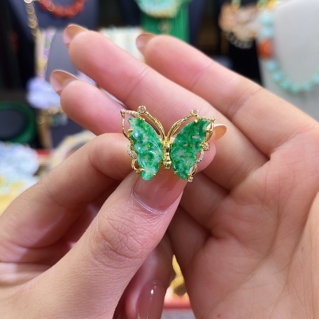 翡翠未镶嵌颈饰新品胸针吊坠两用