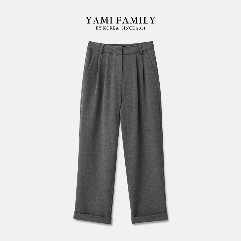 【穿不腻】YM-XK-2246 高腰西装裤直筒时尚休闲裤垂感简约宽松