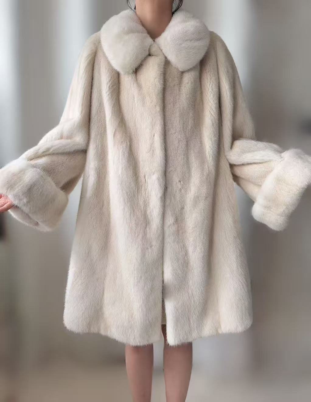 在逃公主水貂进口貂皮大衣皮草女外套裘皮大衣时尚女装洋气秋冬