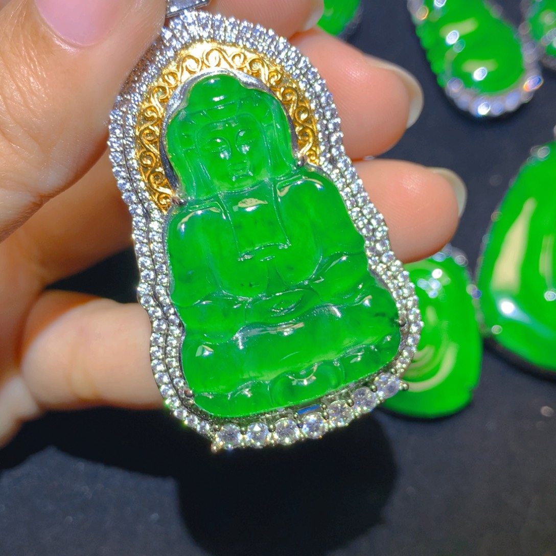 翡翠银S925镶嵌颈饰