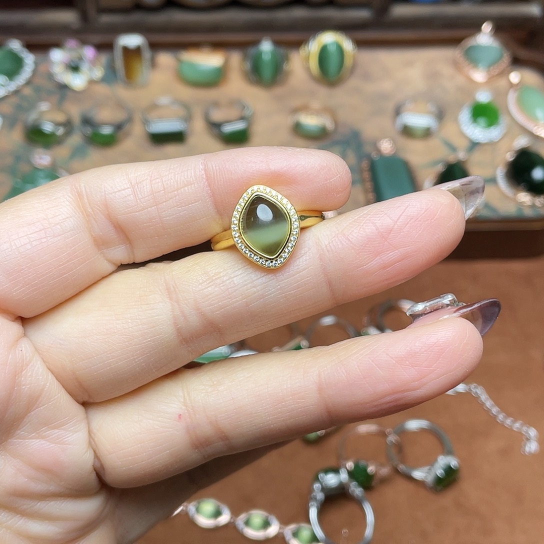 欢***哥和田玉（碧玉）银S925镶嵌吊坠(不含链)