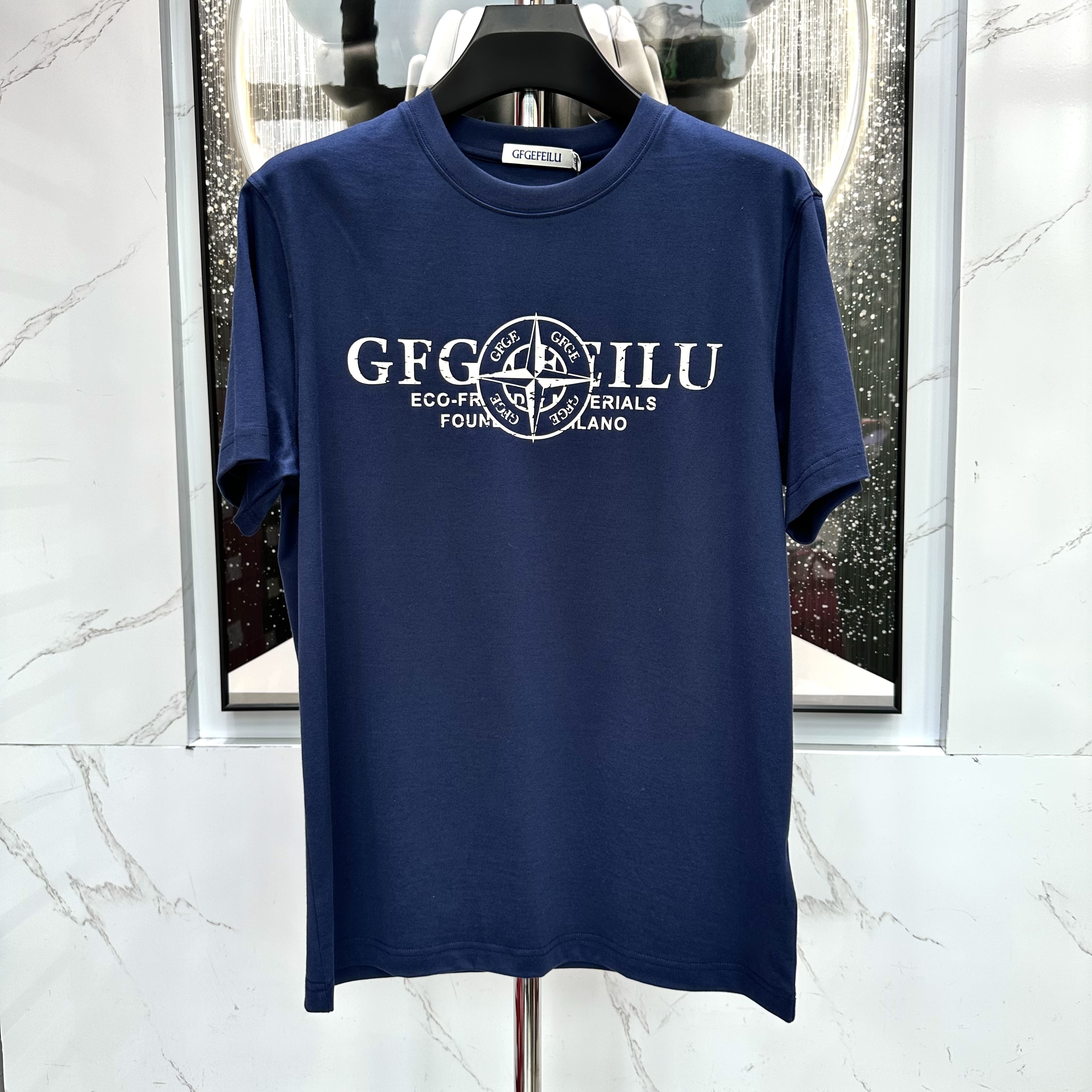 【GF短袖】新款夏季潮流休闲时尚男士圆领短袖百搭半袖商务轻奢2553