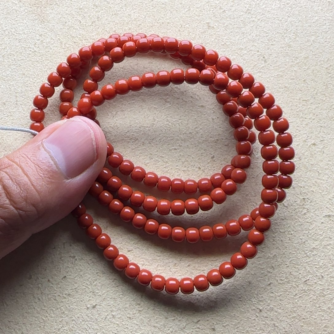 南红玛瑙未镶嵌手链4.4mm锦红老型