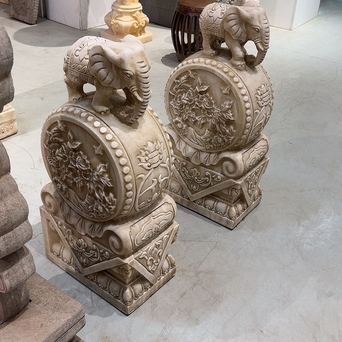 石材摆件一对80包邮包卸