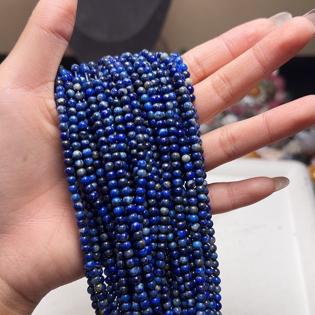 玛瑙/玉髓合金珠宝半成品D245.青金石一条