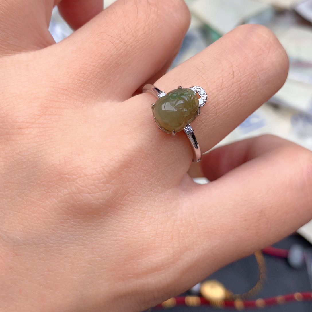 银S925镶嵌挂件翡翠