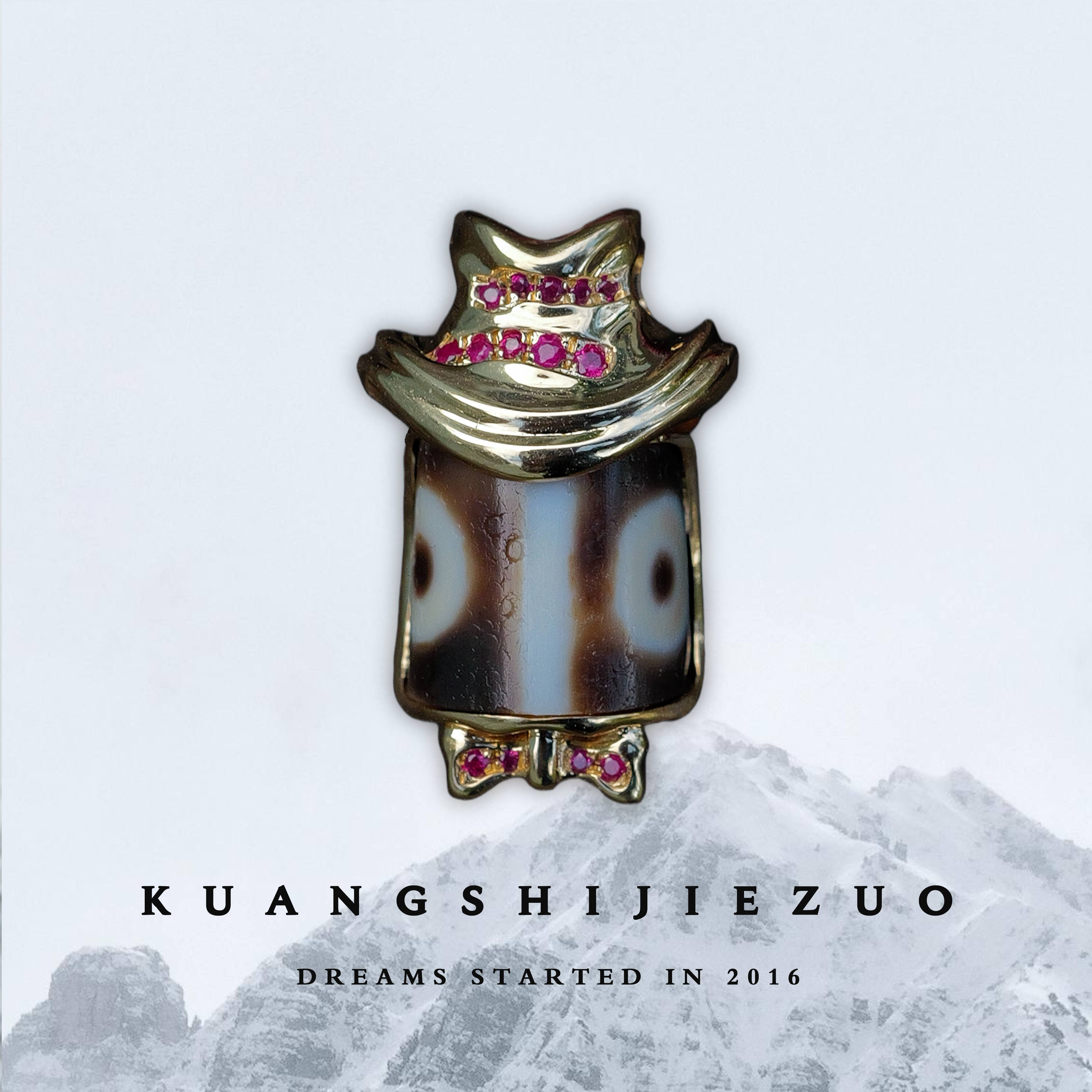 【旷世杰作】纯眼玛瑙镶嵌吊坠，基地质检，顺丰包邮