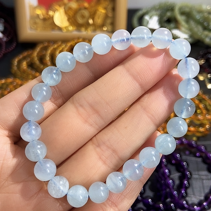 水晶手链未镶嵌海蓝宝8