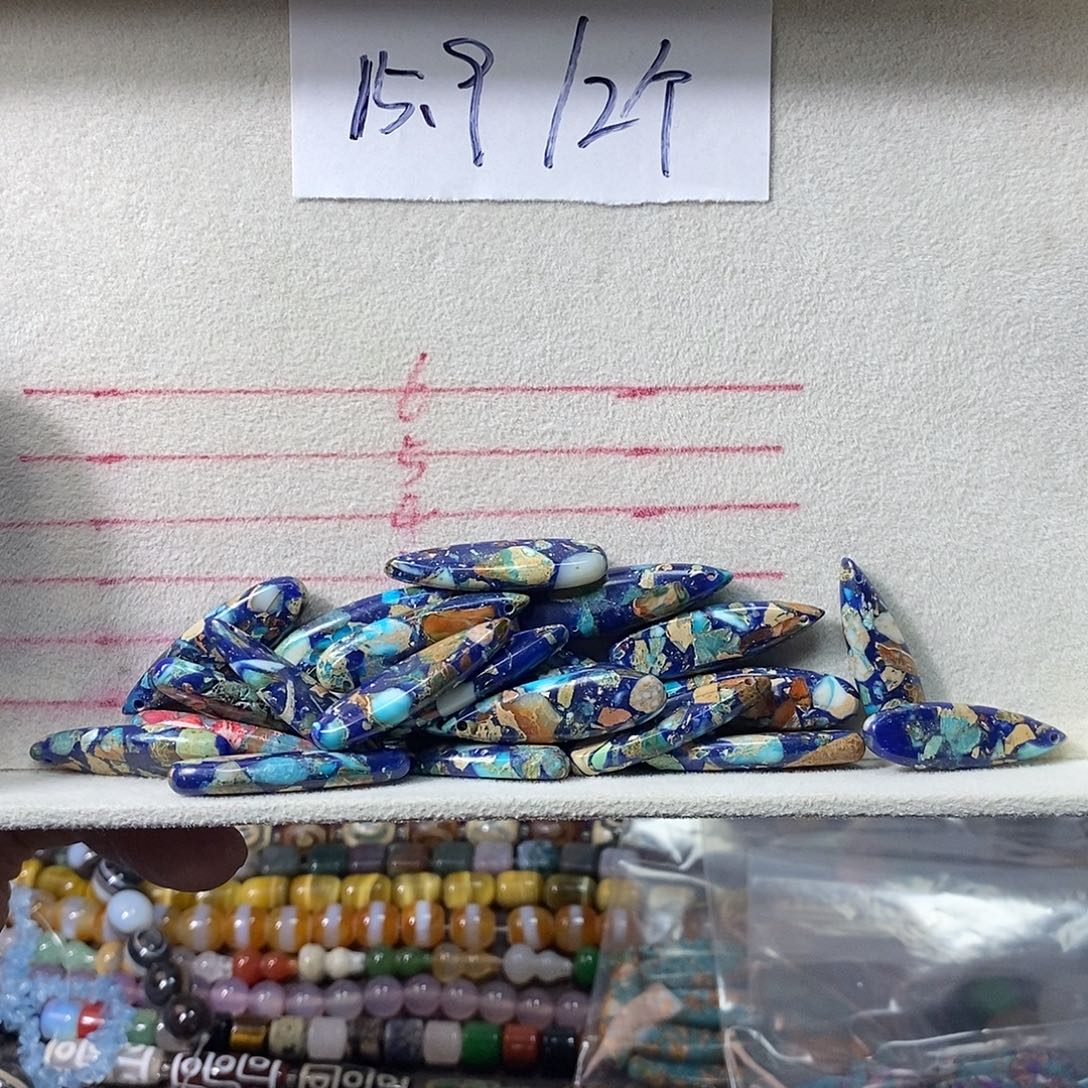 石英质玉未镶嵌，2个，帝皇松国风吊坠35mm，