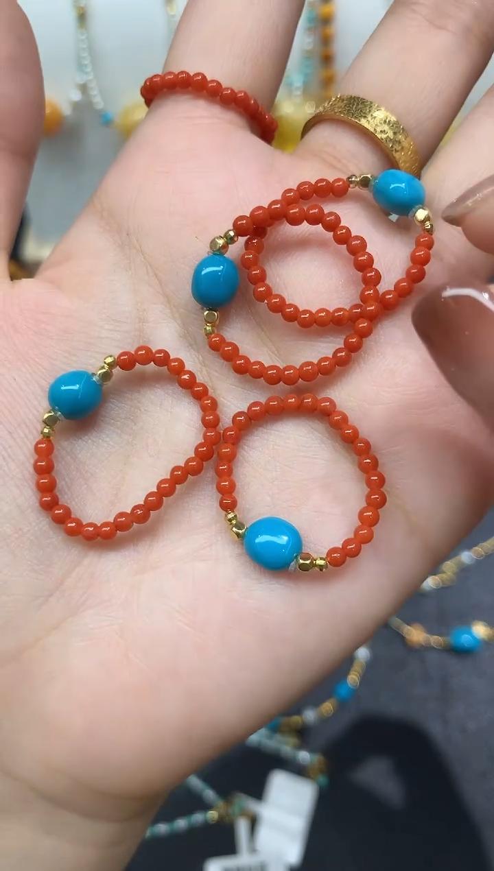 【小鱼严选】绿松戒指-18K金-多样性发货一件LW23-|BLL1