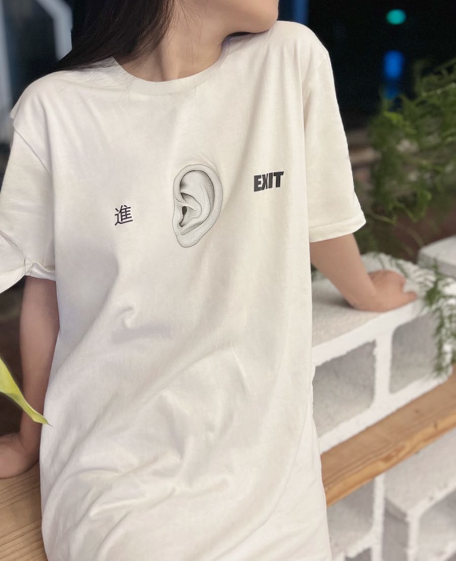 点线/设计师品牌左进右出立体耳朵短袖