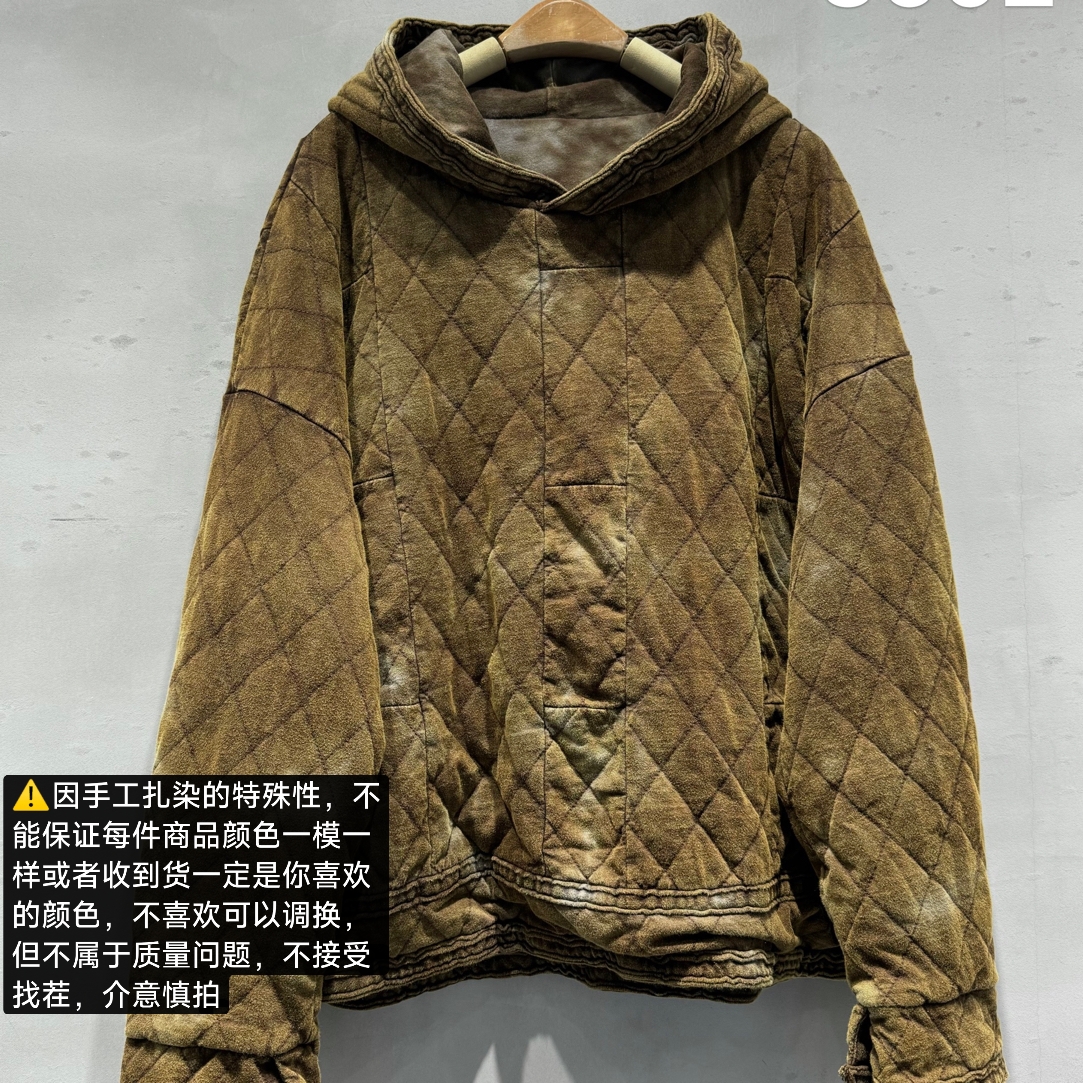 3603扎染连帽棉服正反两穿绒软亲肤无吊牌介意慎拍