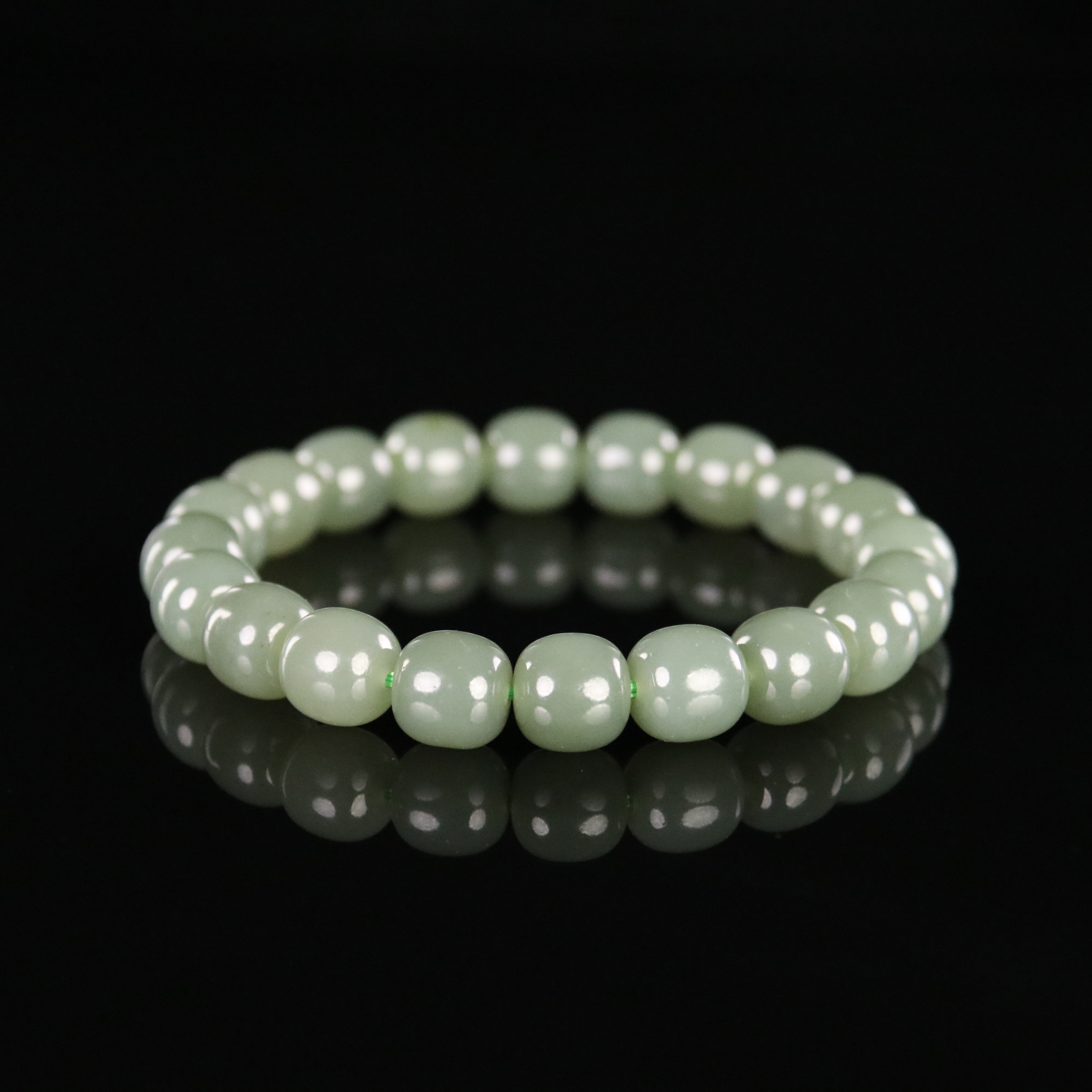 BH1243 和田玉老型珠手串卡10