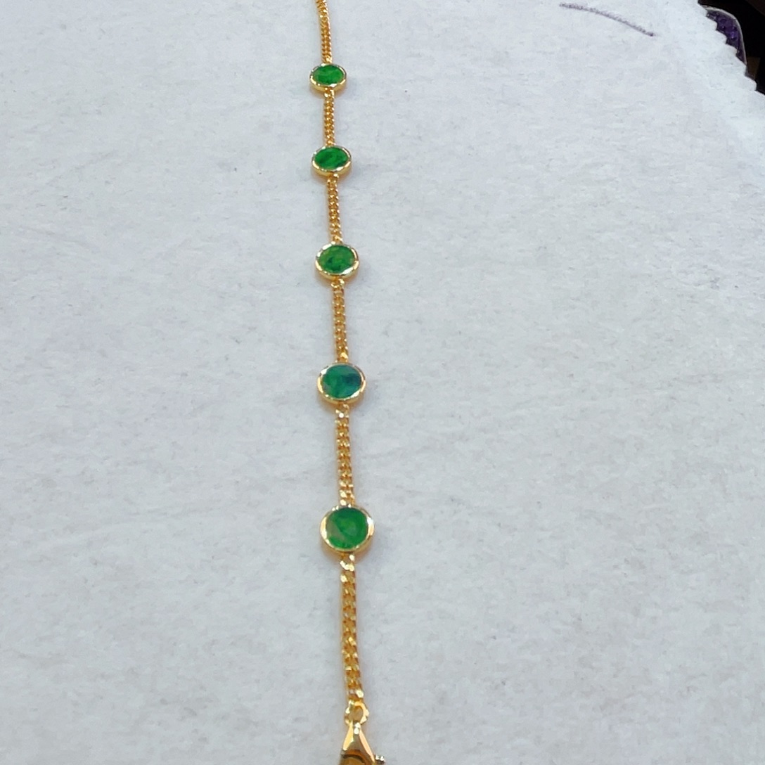 翡翠手链银S925镶嵌手链