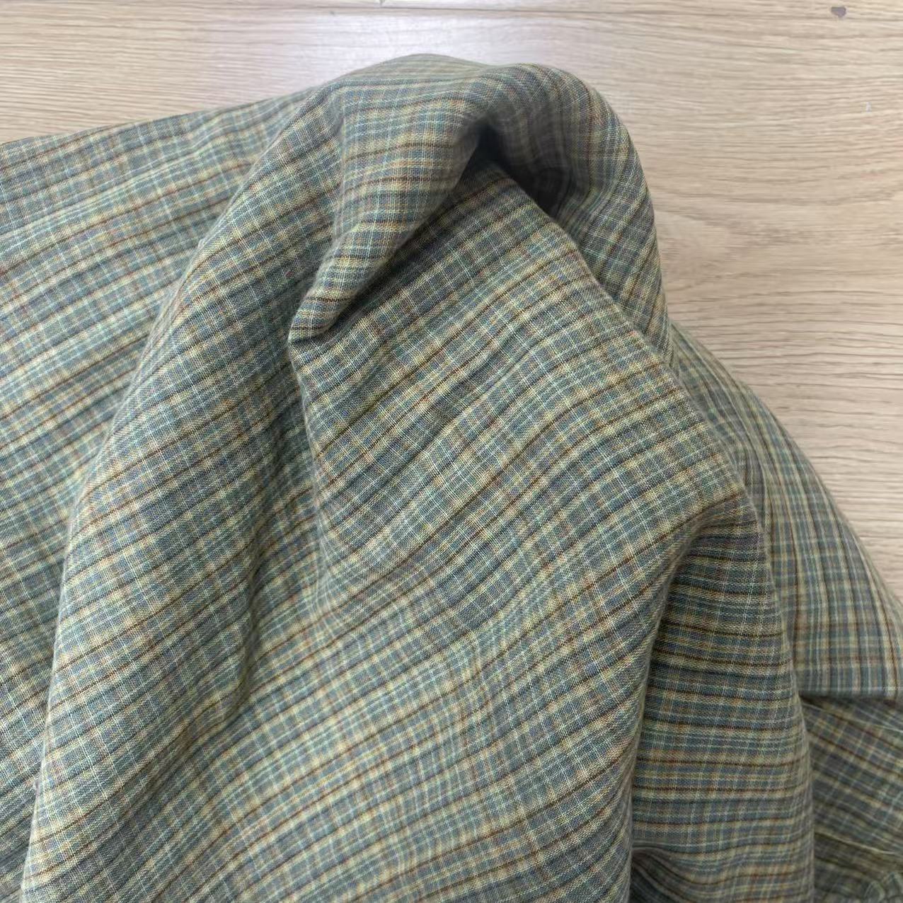 【绒兰】（门幅2.5米）全棉水洗色织双层纱布料 11号 黄绿条