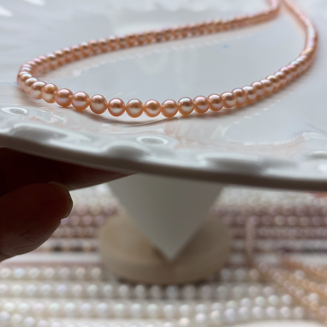 淡水珍珠合金颈饰3-4