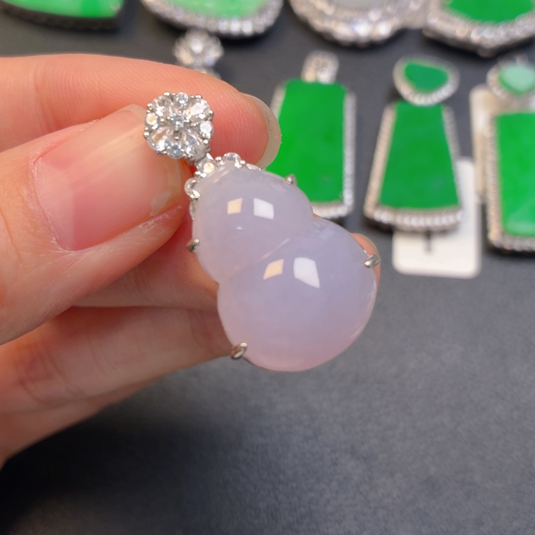 翡翠银S925镶嵌吊坠(不含链)