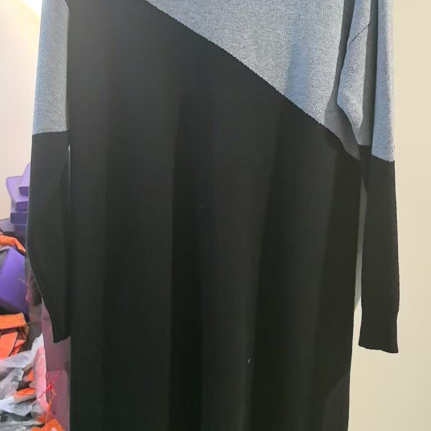 YJ-73001 常规袖女装半高领秋冬女士长袖连衣裙针织长款