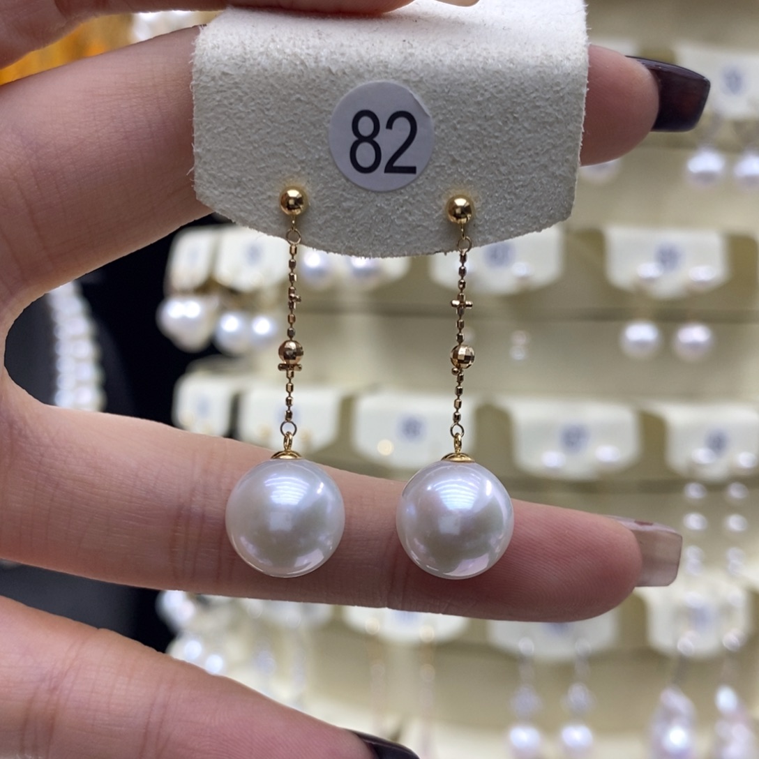 耳饰淡水珍珠18K金镶嵌