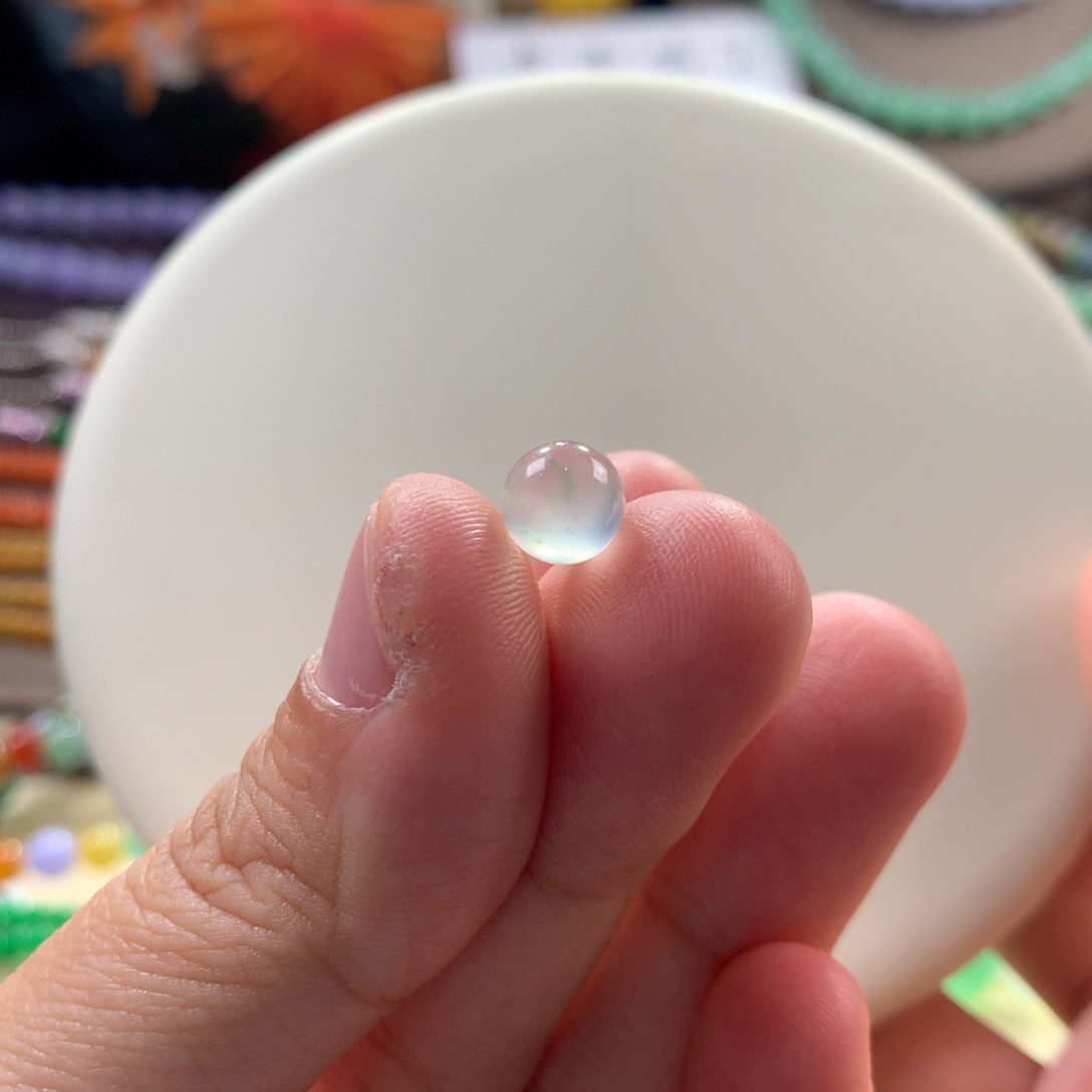 翡翠手链未镶嵌性价比冰玻单珠 卡7.3