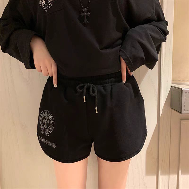 Y5短裤绣花运动高档银线刺绣a字高腰裤宽松1665