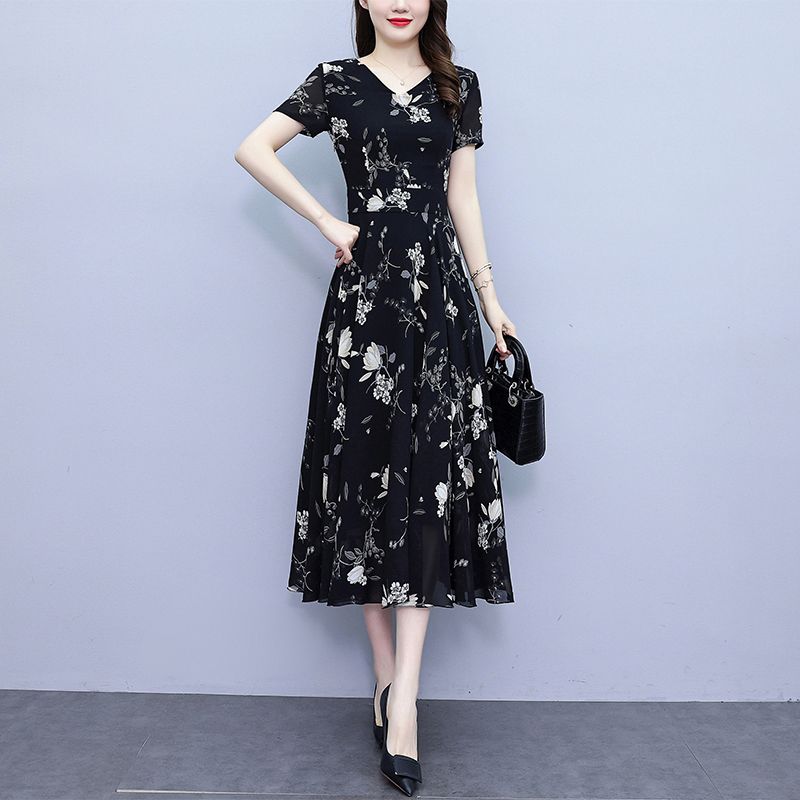 317#曼儿气质小香风连衣裙2025夏季新款时尚显瘦遮肉薄款a字裙子