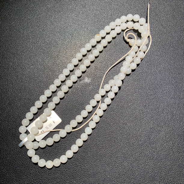 旧藏 和田玉圆珠108佛珠L玲92022