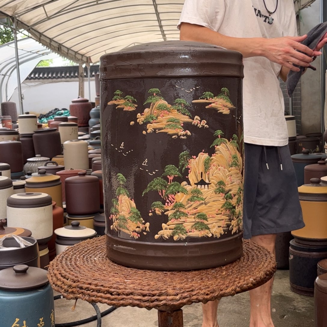 紫砂茶叶罐23 饼茶叶罐