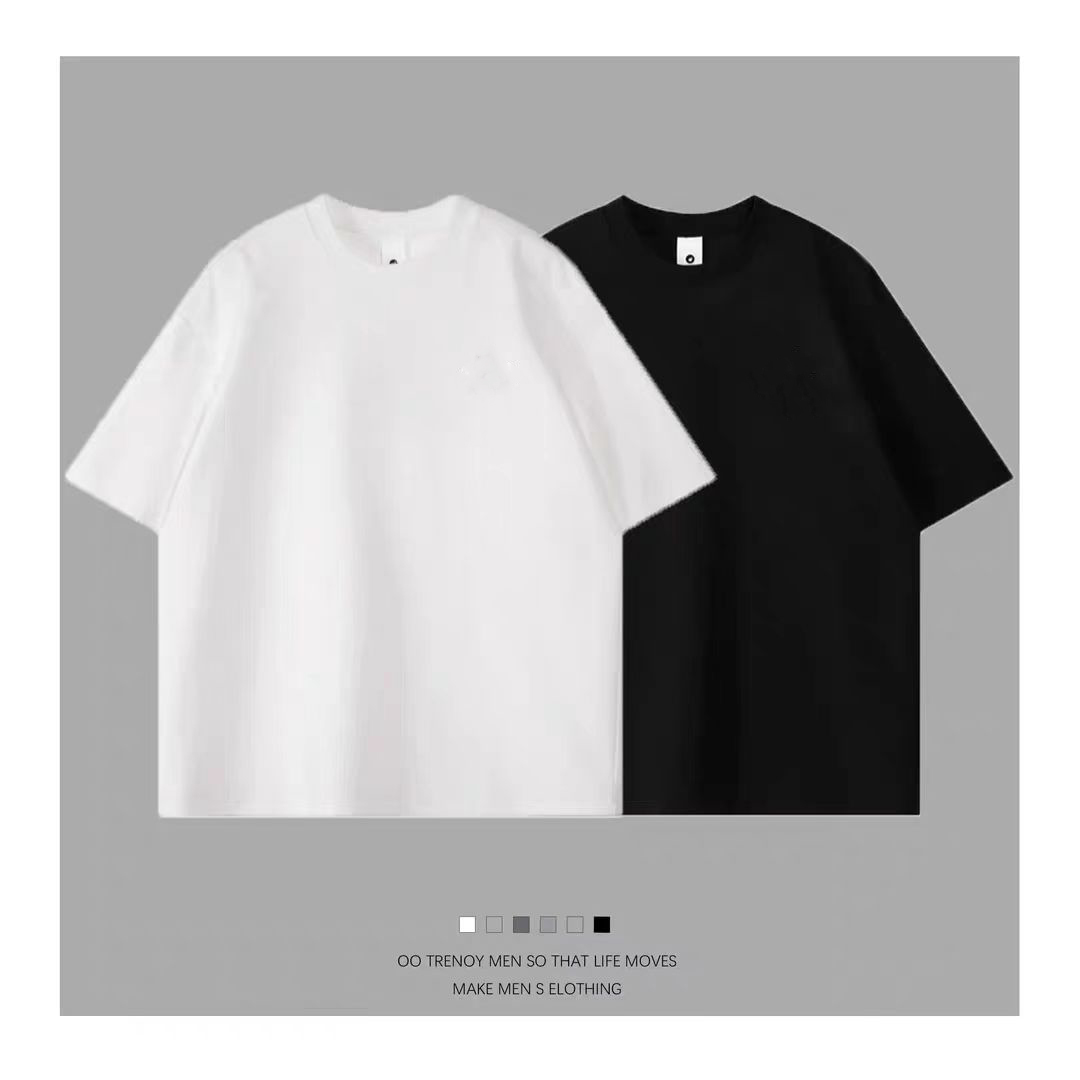 22号红色桃心  高品质男士潮流百搭重磅100%纯棉T恤时尚圆领短袖