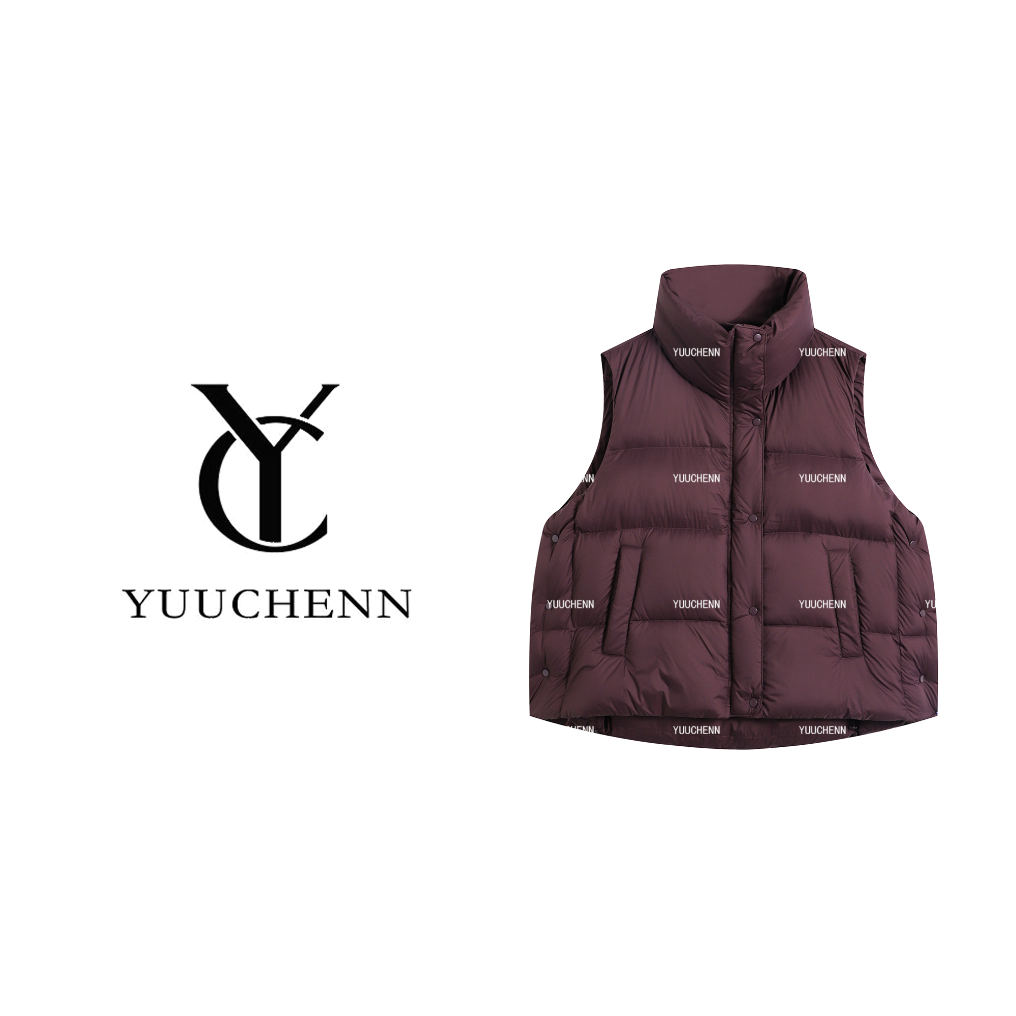 YUUCHENN【云感蓬松】白鹅绒羽绒服马甲女显瘦宽松上衣25C-W65059