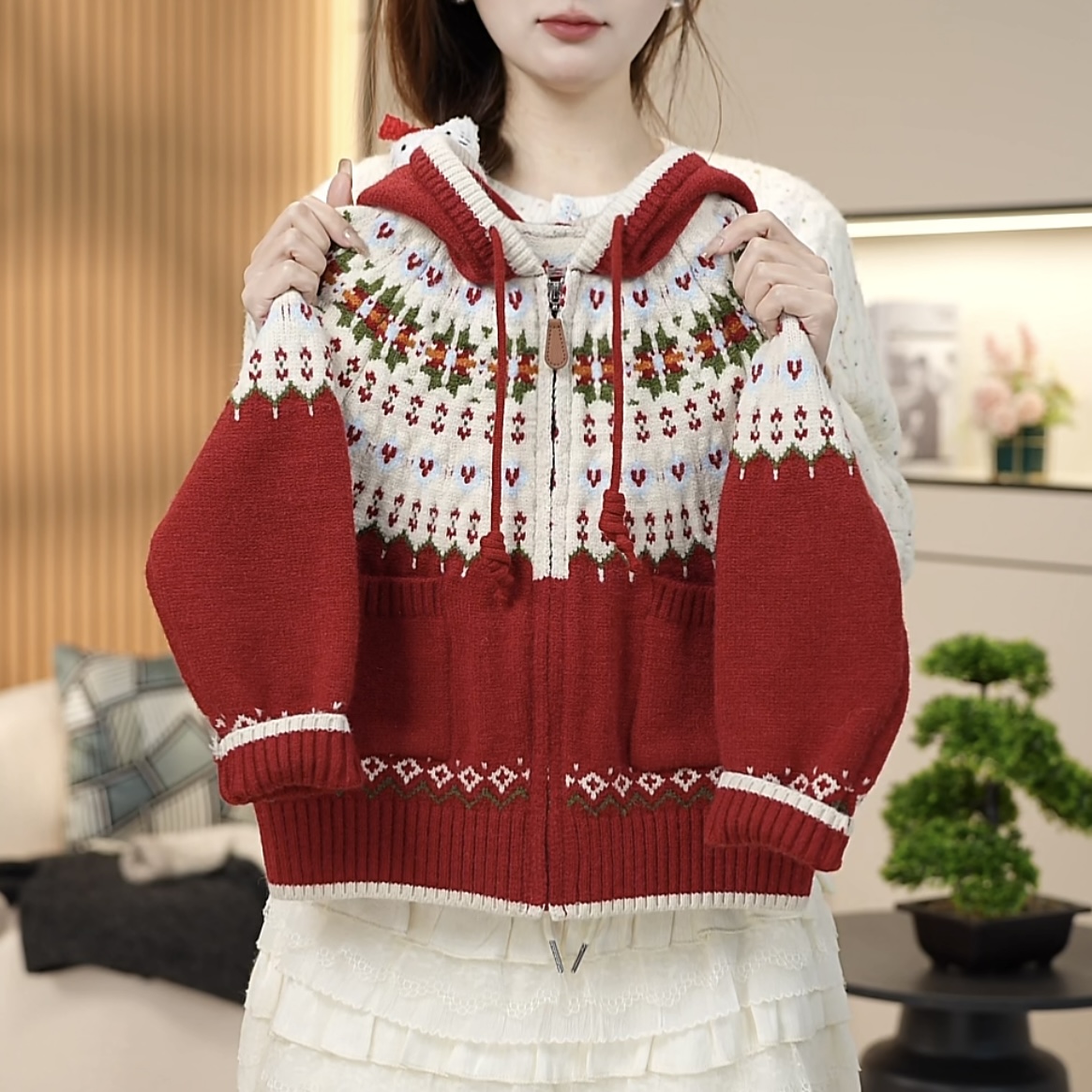 女童针织开衫毛衣2025秋冬慵懒风韩版宽松上衣年款百搭亲子装