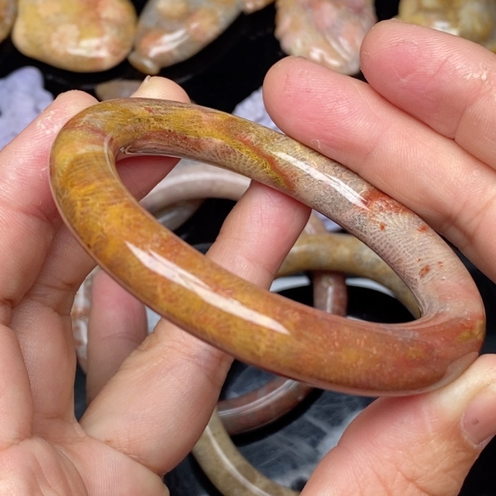 硅化珊瑚（珊瑚玉）手镯未镶嵌53