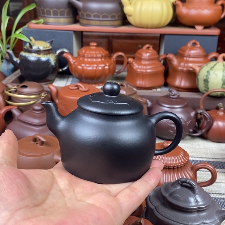 茶壶紫砂如意220cc原矿老紫泥捂灰工艺特价