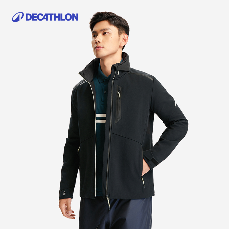 迪卡侬软壳衣男软壳外套女加绒加厚保暖秋冬户外防泼水帆船338812