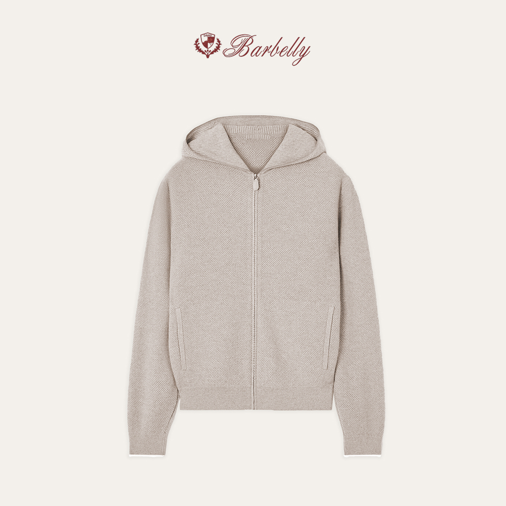 Barbelly娜先生 「秋冬季新品」Varallo羊毛羊绒混纺针织连帽夹克