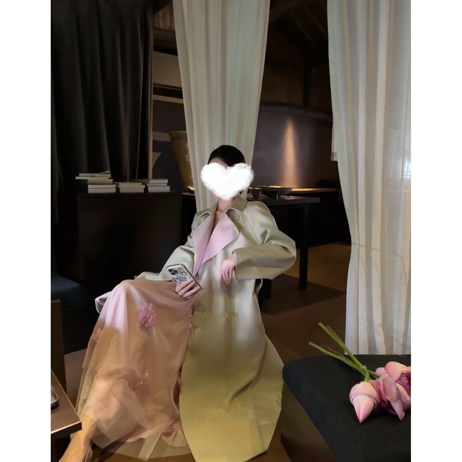 【晚秋】双色双面穿！法式静奢斜纹长款宽松风衣外套