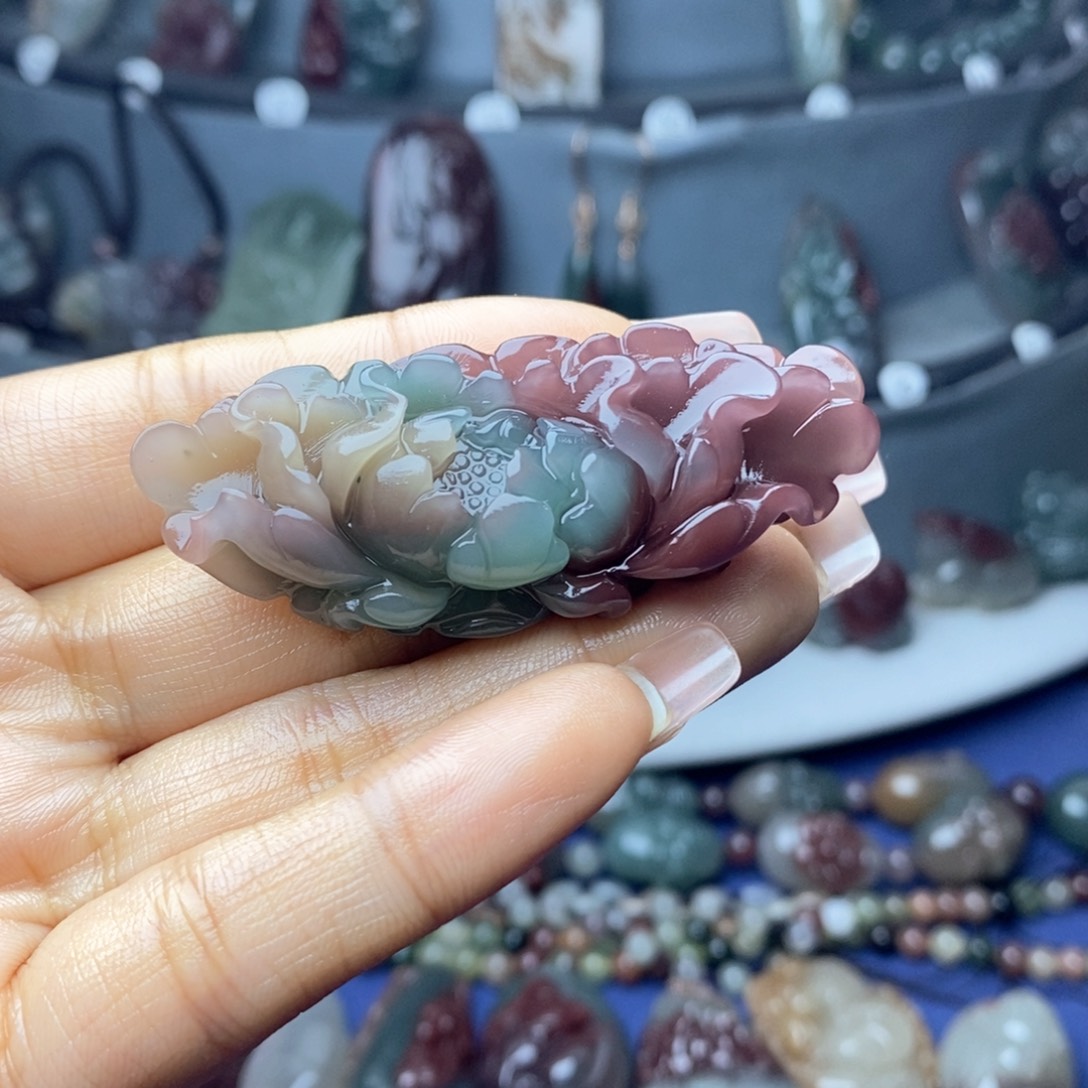 玛瑙/玉髓吊坠(不含链)未镶嵌熊*平