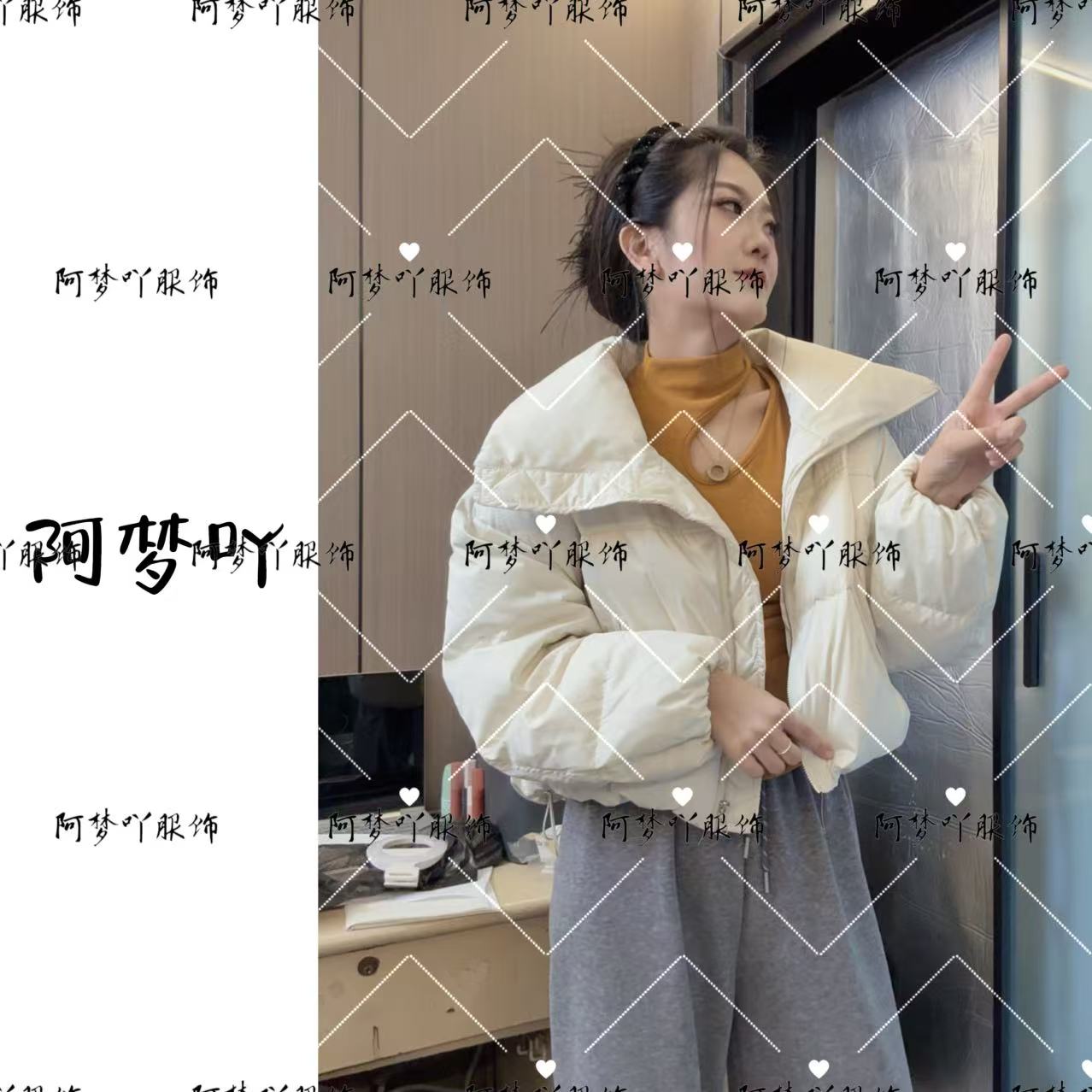 晚古欧 （衣长50）超个性大翻领短款羽绒服