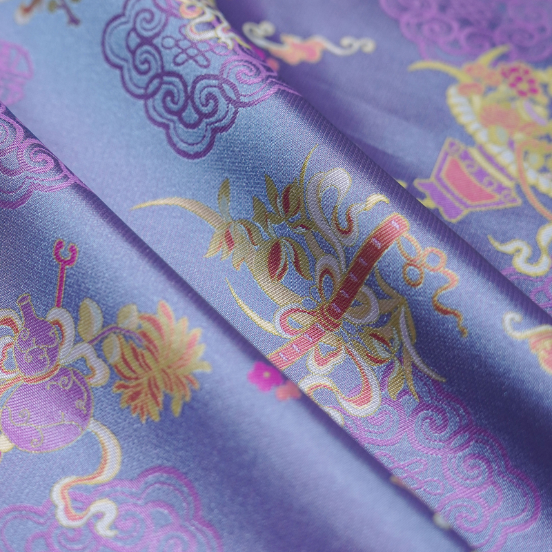 1米链接#【钱小萍】暗八仙宋锦桑蚕丝面料（面料一经裁剪不支持退换