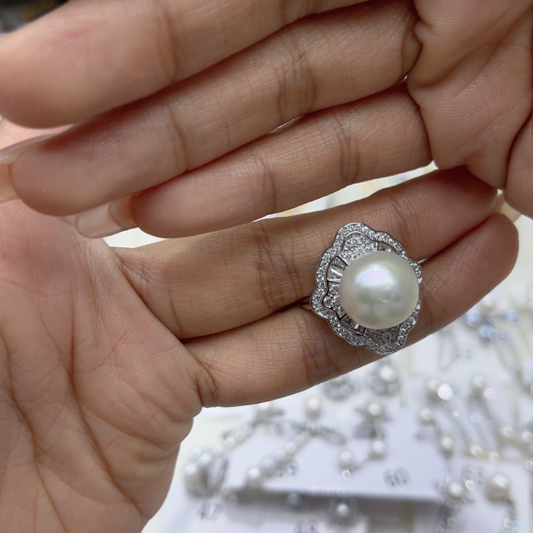 J***.淡水珍珠戒指合金